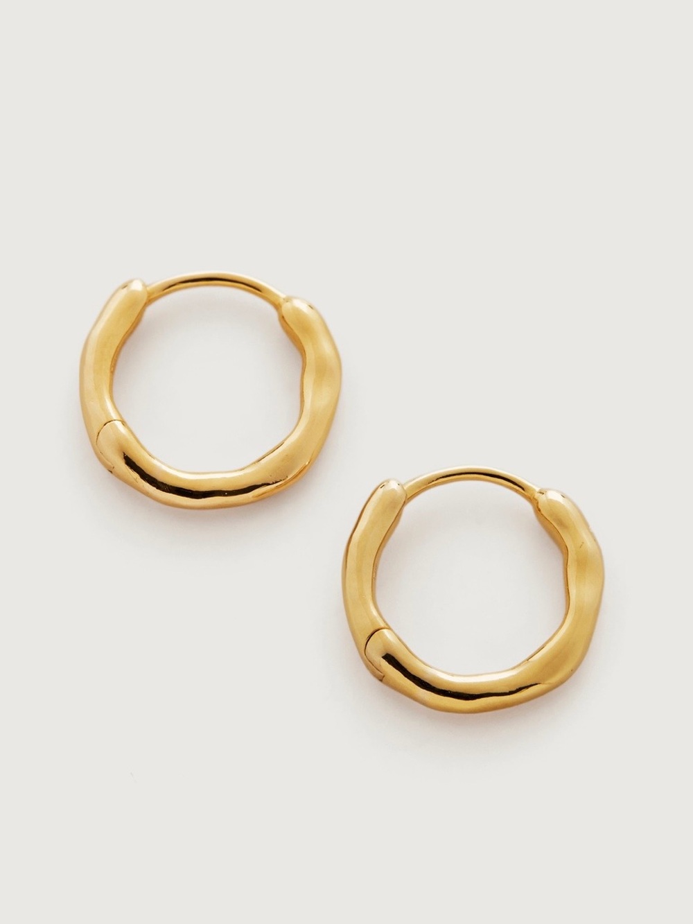 Monica Vinader Siren Muse Huggie Earrings 18K Gold Vermeil Very Good Condition